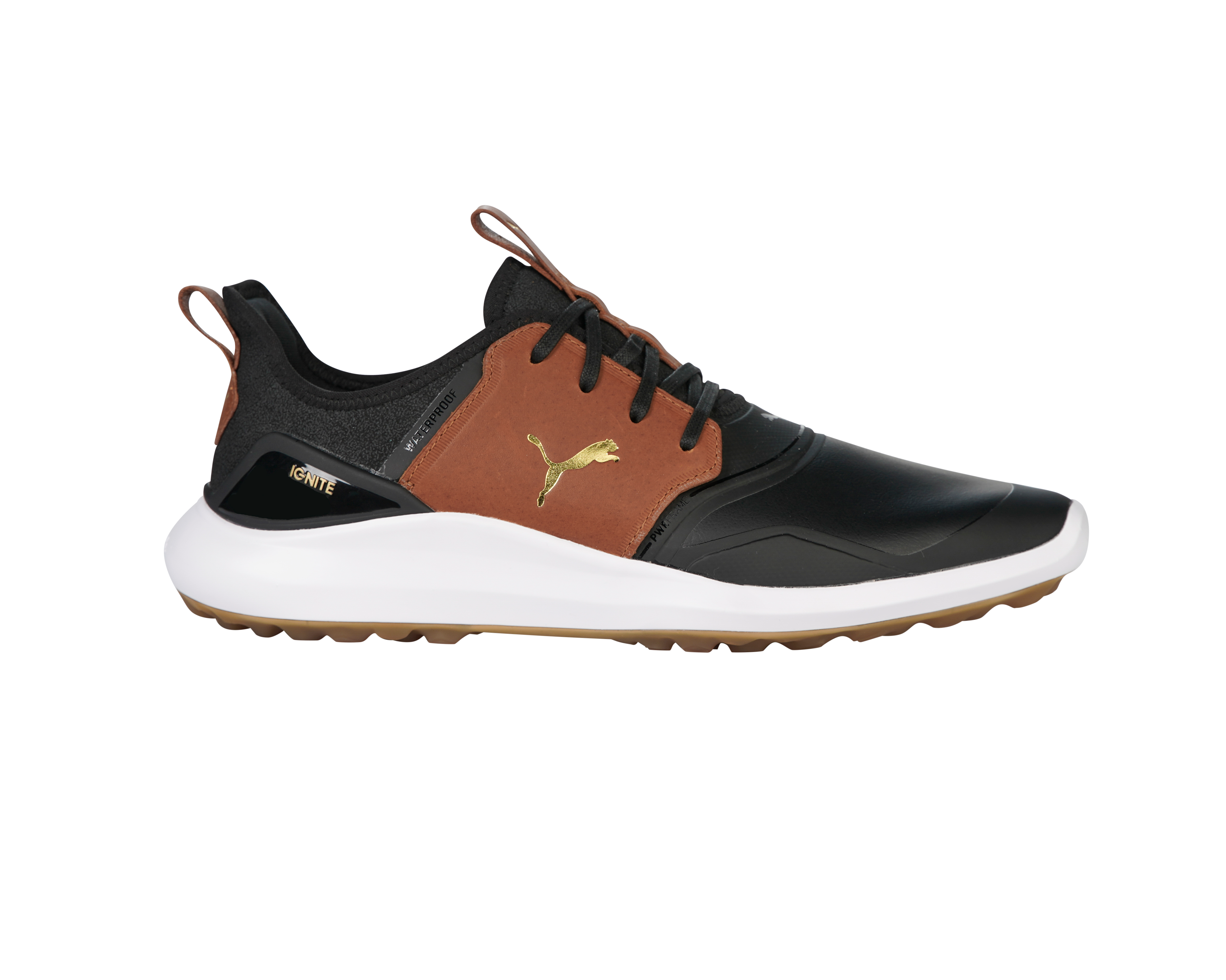 Men's Ignite NXT Crafted Spikeless Golf Shoe - Black/Brown | PUMA
